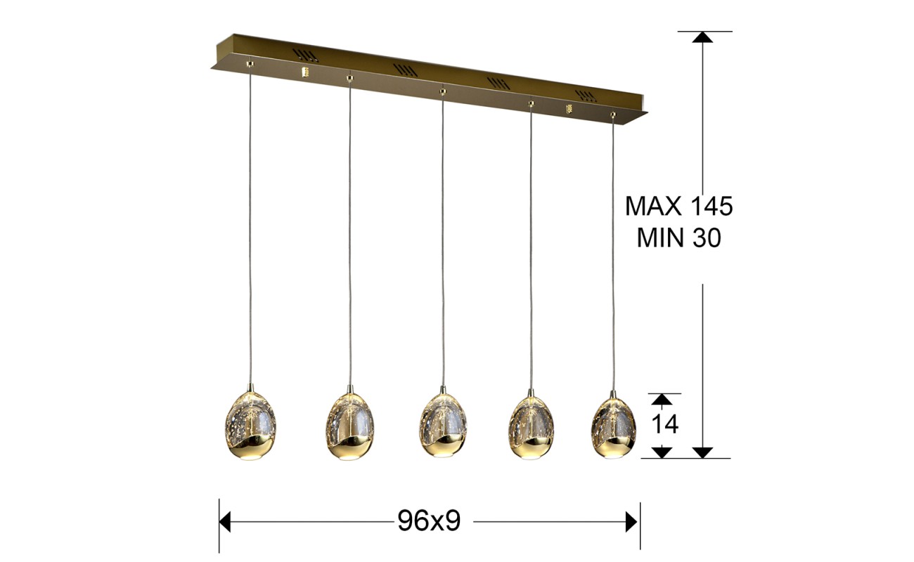 ROCIO- LAMPARA 5L ORO DIMABLE