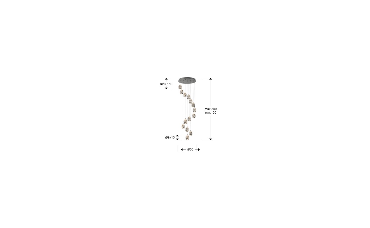 ROCIO-LAMPARA 14L CROMO D50 DIM B