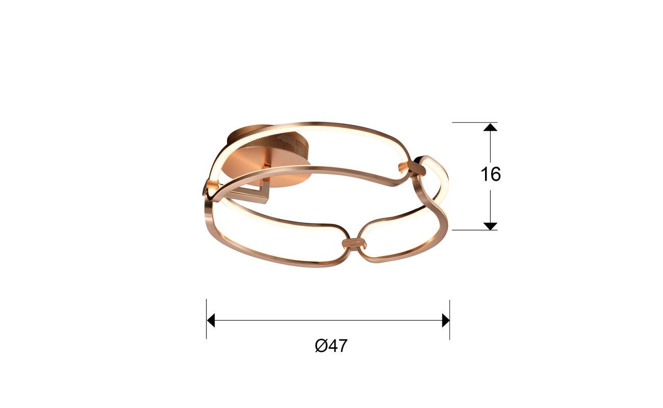 COLETTE-PLAFON LED Ø47 ORO ROSA