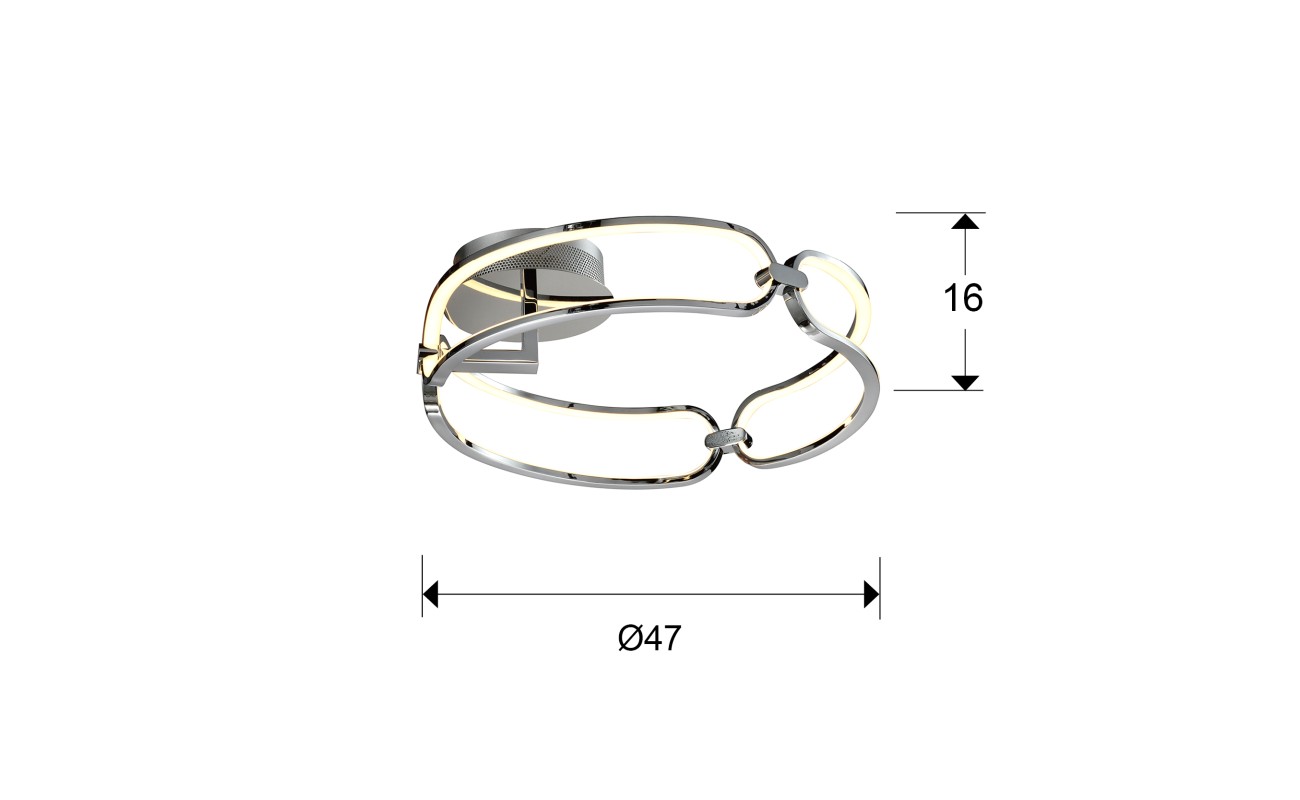 COLETTE-PLAFON LED Ø47 CROMO