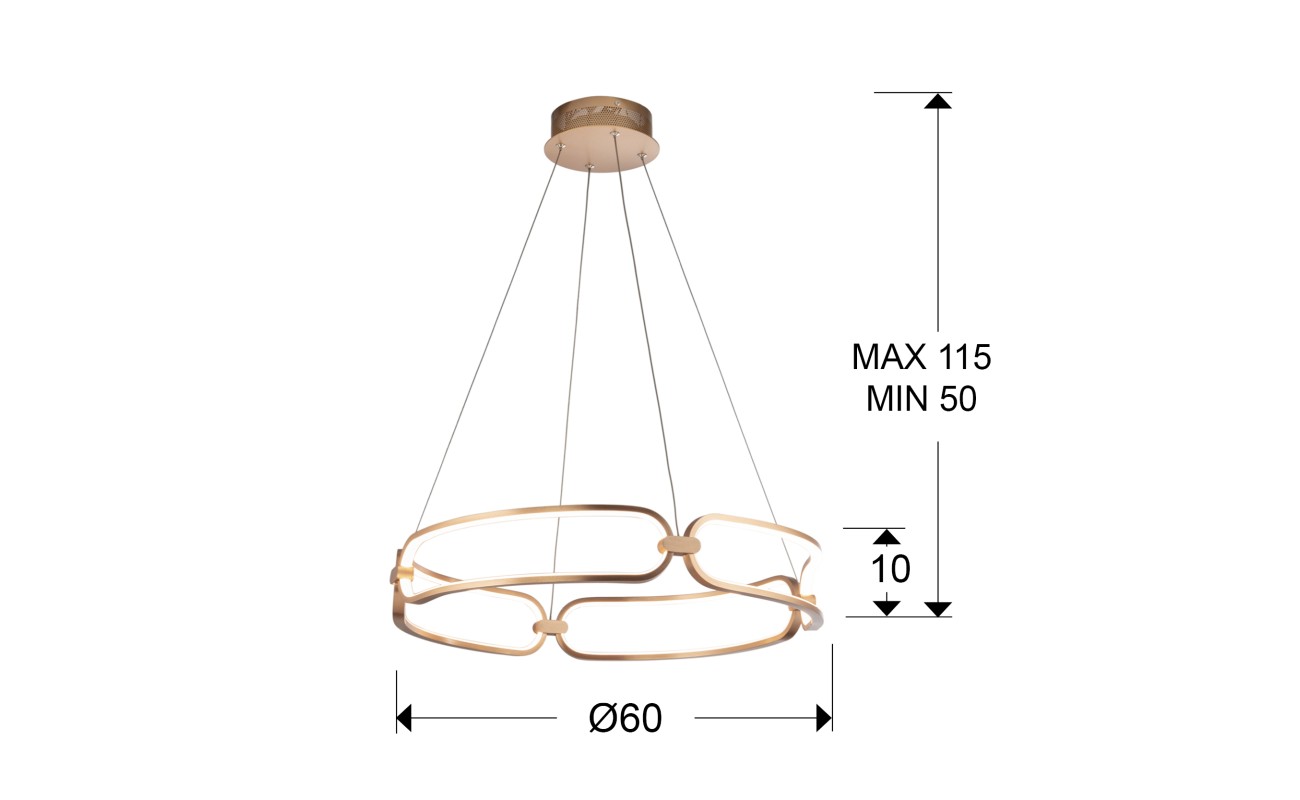 COLETTE-LAMPARA 60Ø ORO ROSA