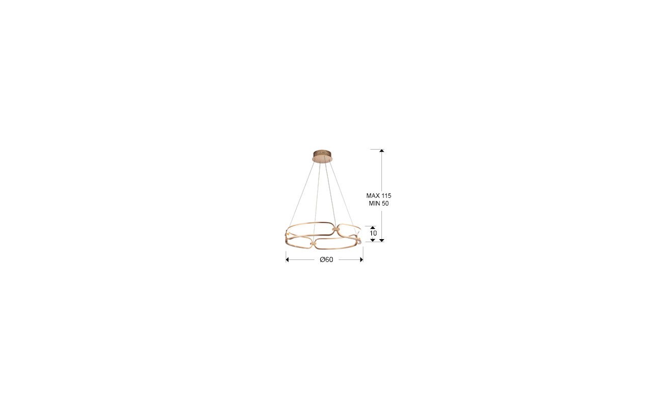 COLETTE-LAMPARA 60Ø ORO ROSA DIM