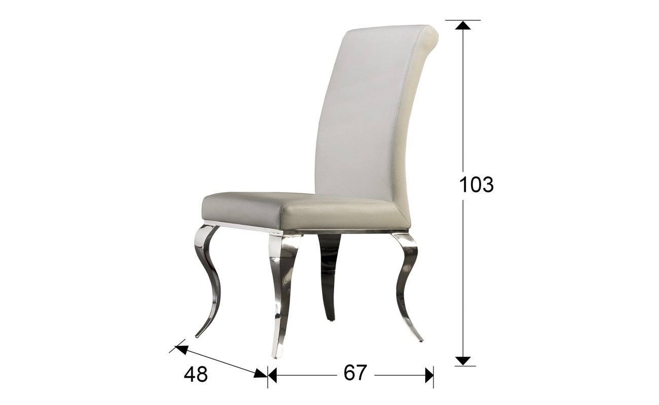 SILLA ·BARROQUE· ACERO BLANCA