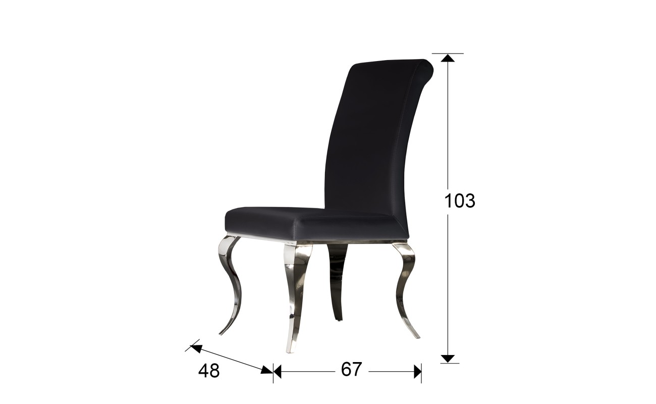SILLA ·BARROQUE· ACERO NEGRA