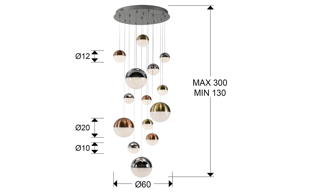 SPHERE-LAMPARA 14L COLORES D60 DIMABLE