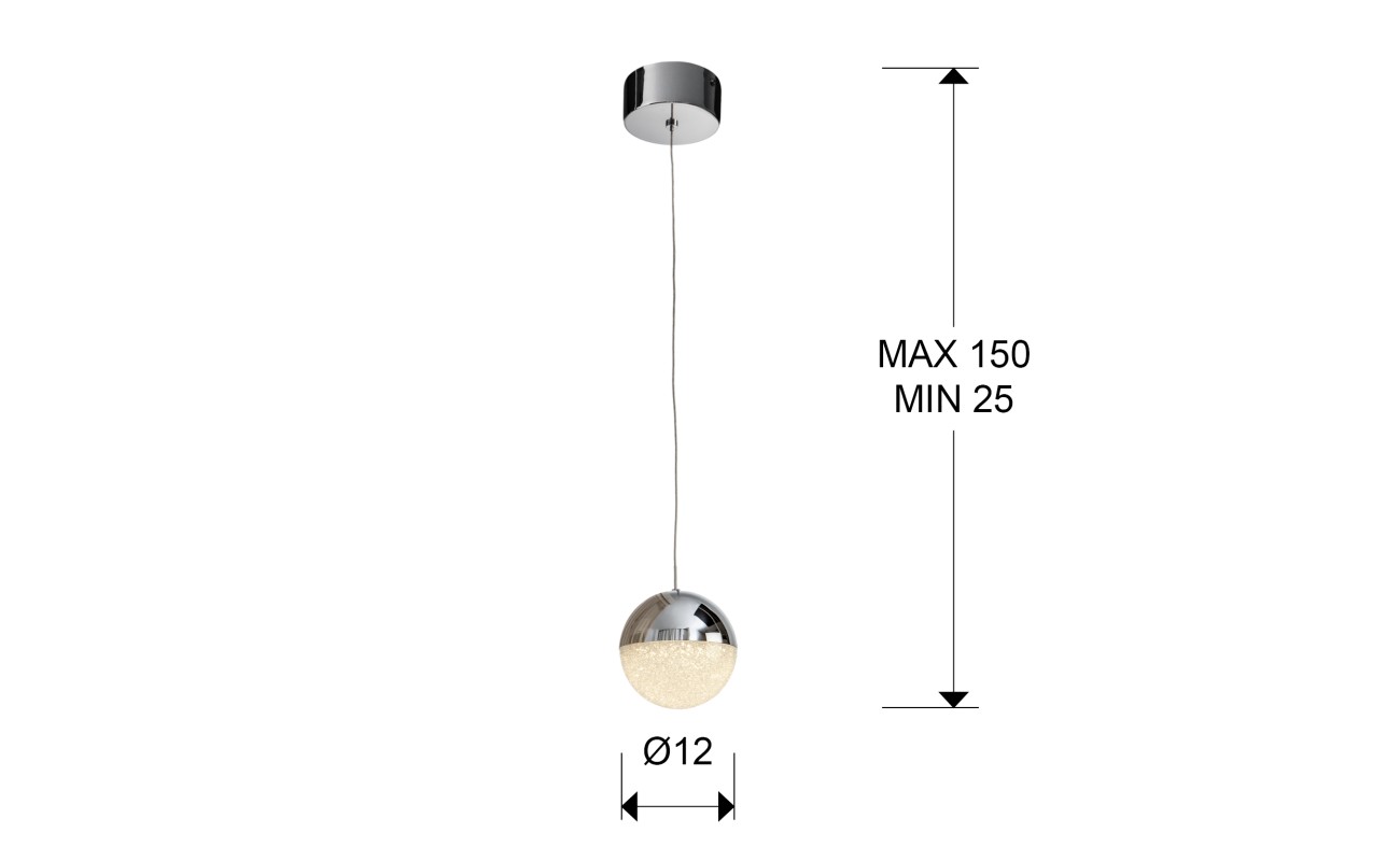 LAMPARA 1L LED ·SPHERE· Ø12