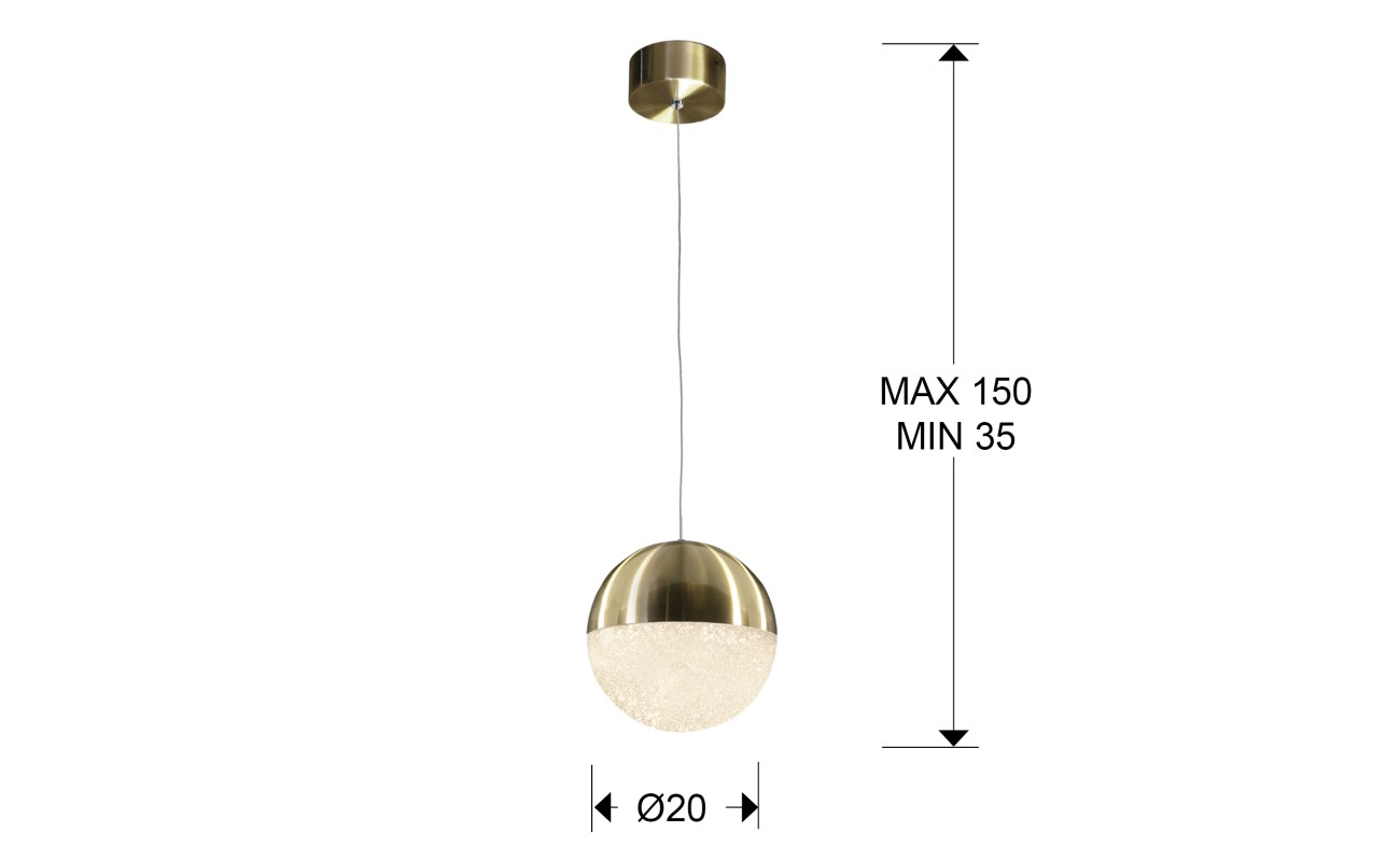 LAMP. 1L LED·SPHERE·Ø20 LATON