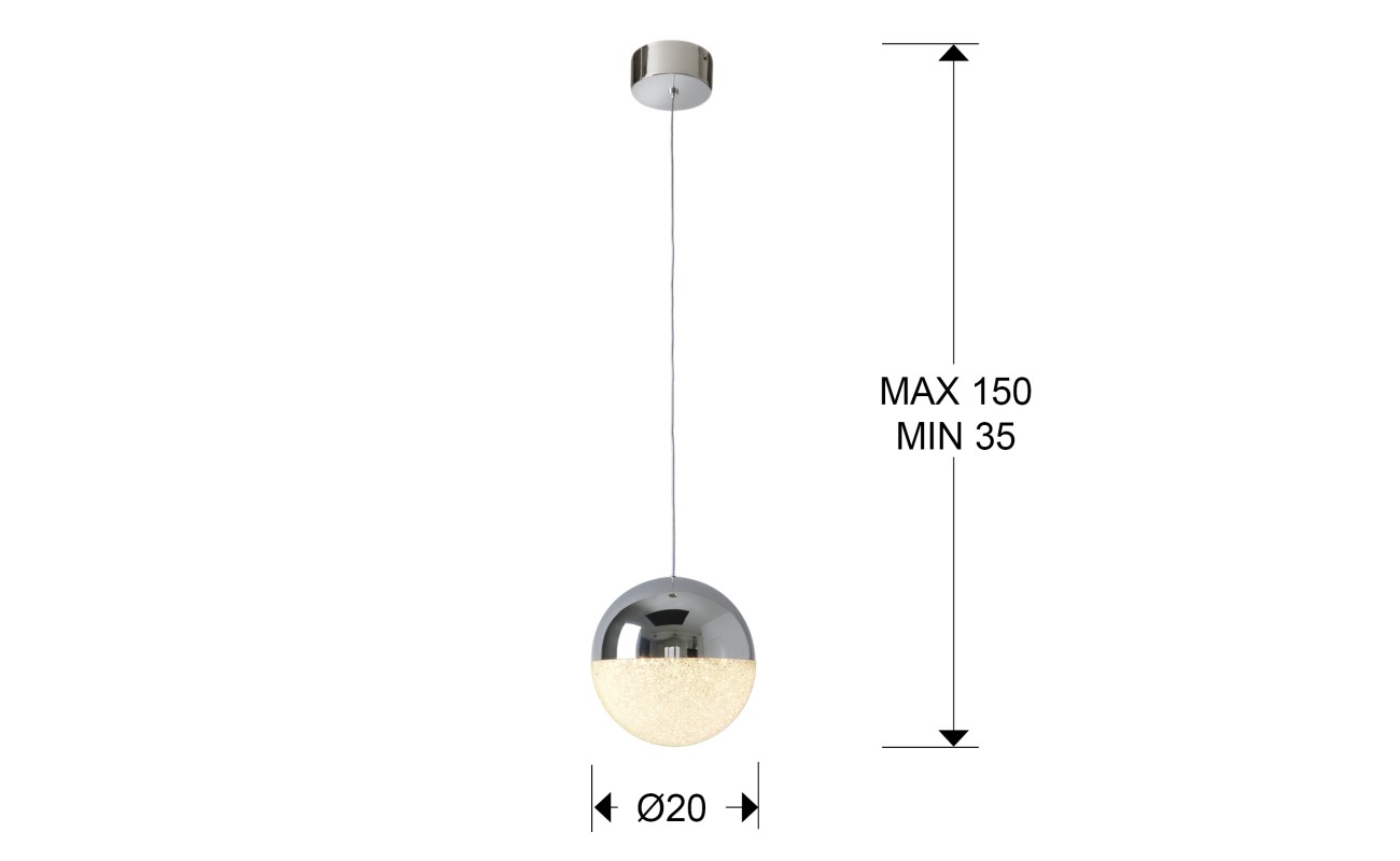 LAMPARA 1L LED ·SPHERE· Ø20