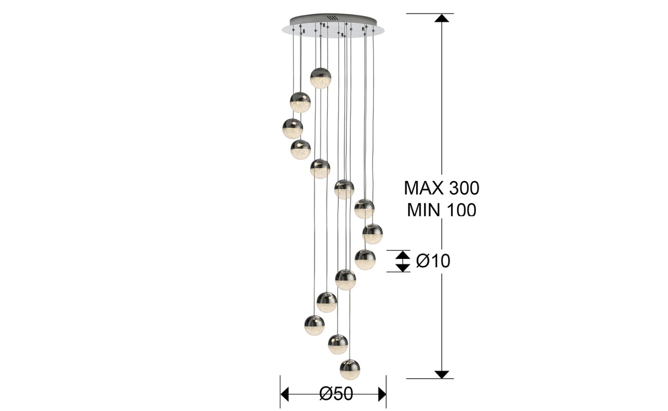 LAMP.14L LED·SPHERE·CR.Ø50 DIM
