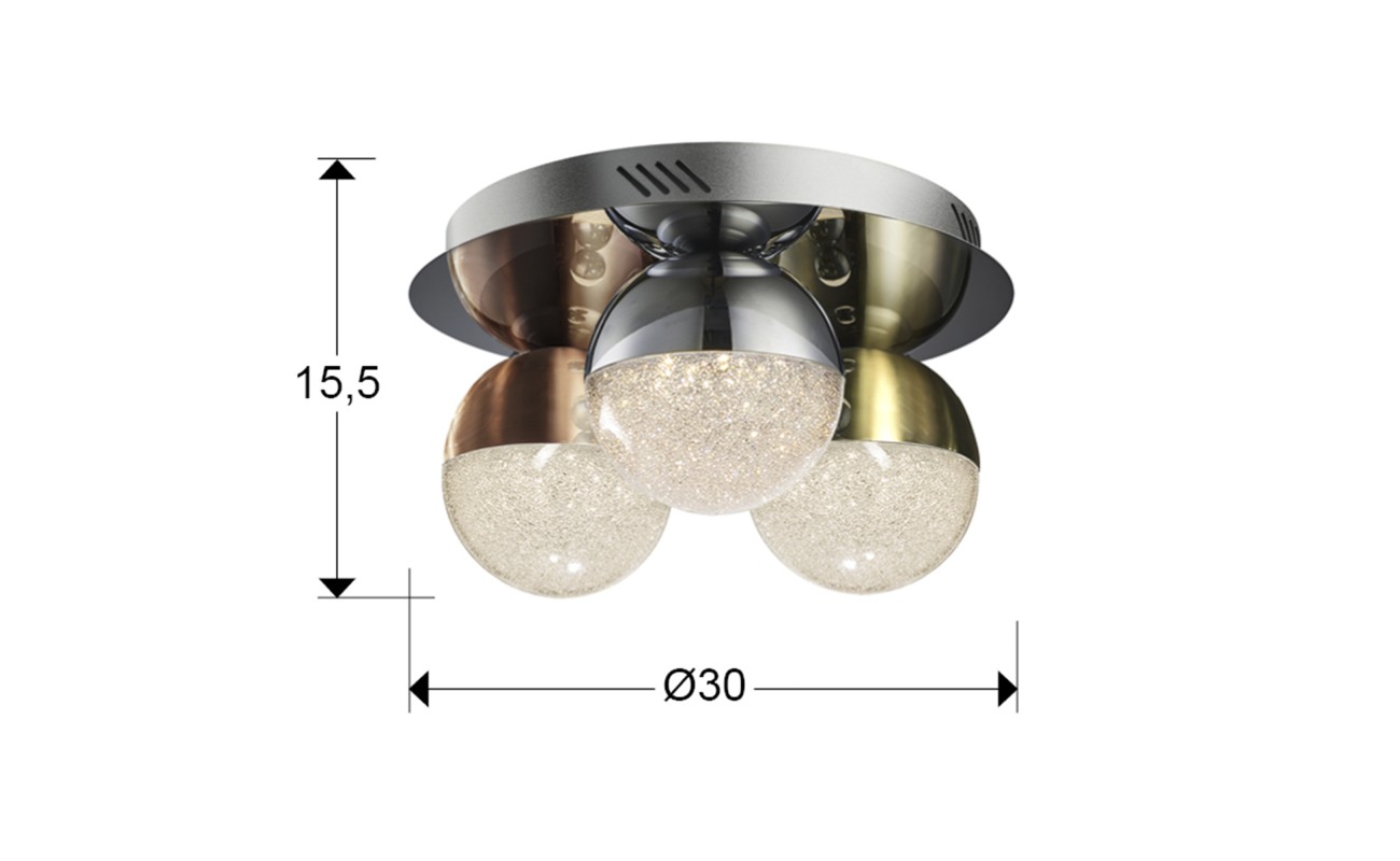 PLAF.3L LED·SPHERE·COLORØ30DIM