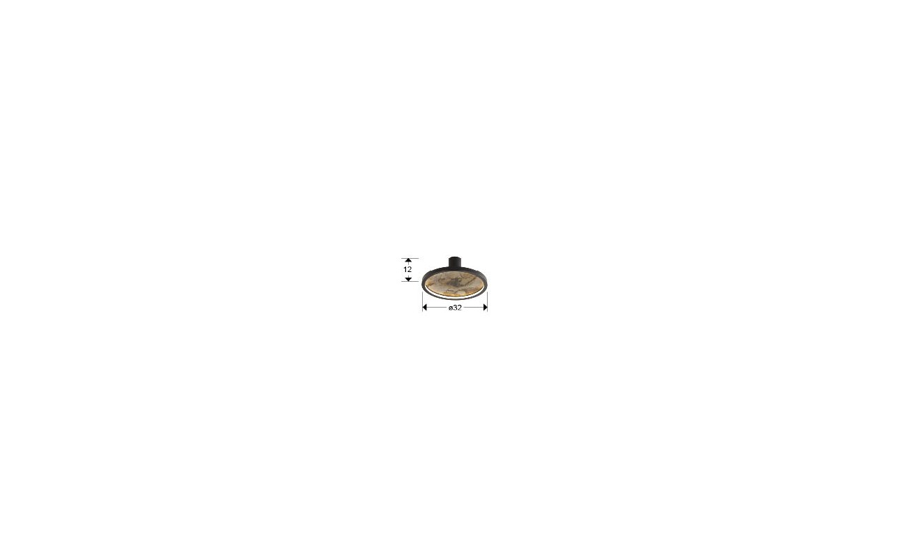 STONE- APLIQUE/PLAFON LED CCT-NEGRO D30