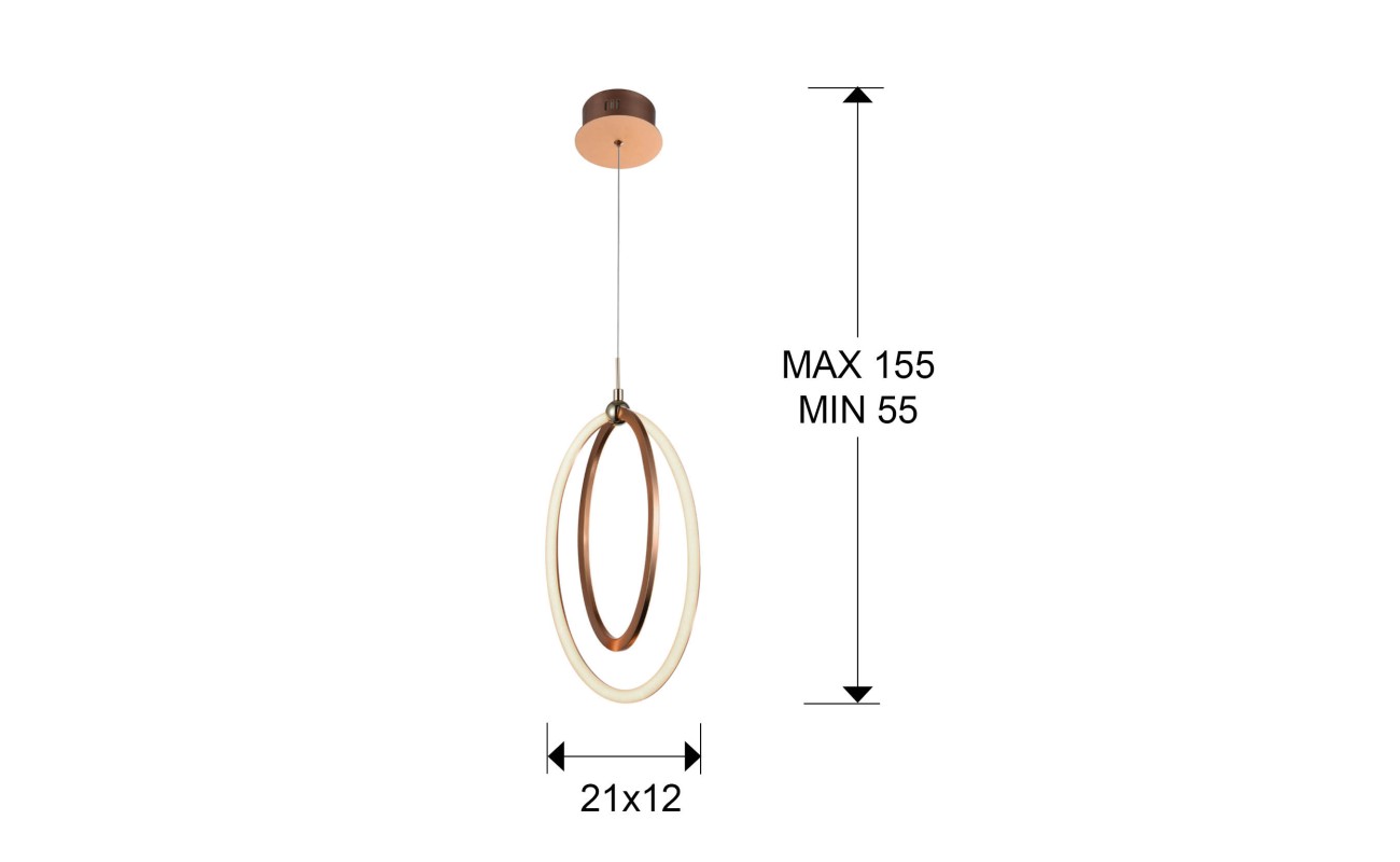 LAMPARA LED ·OCELLIS·22Ø ORO ROSA