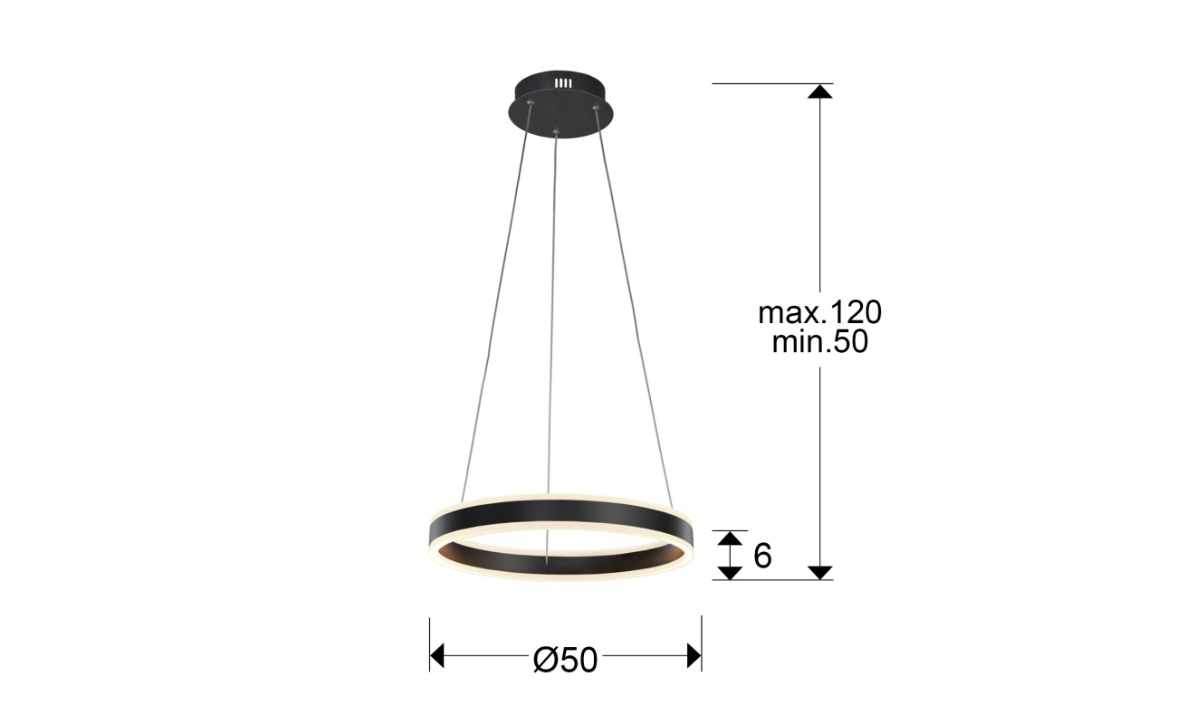 HELIA - LAMPARA LED NEGRO MATE 50D