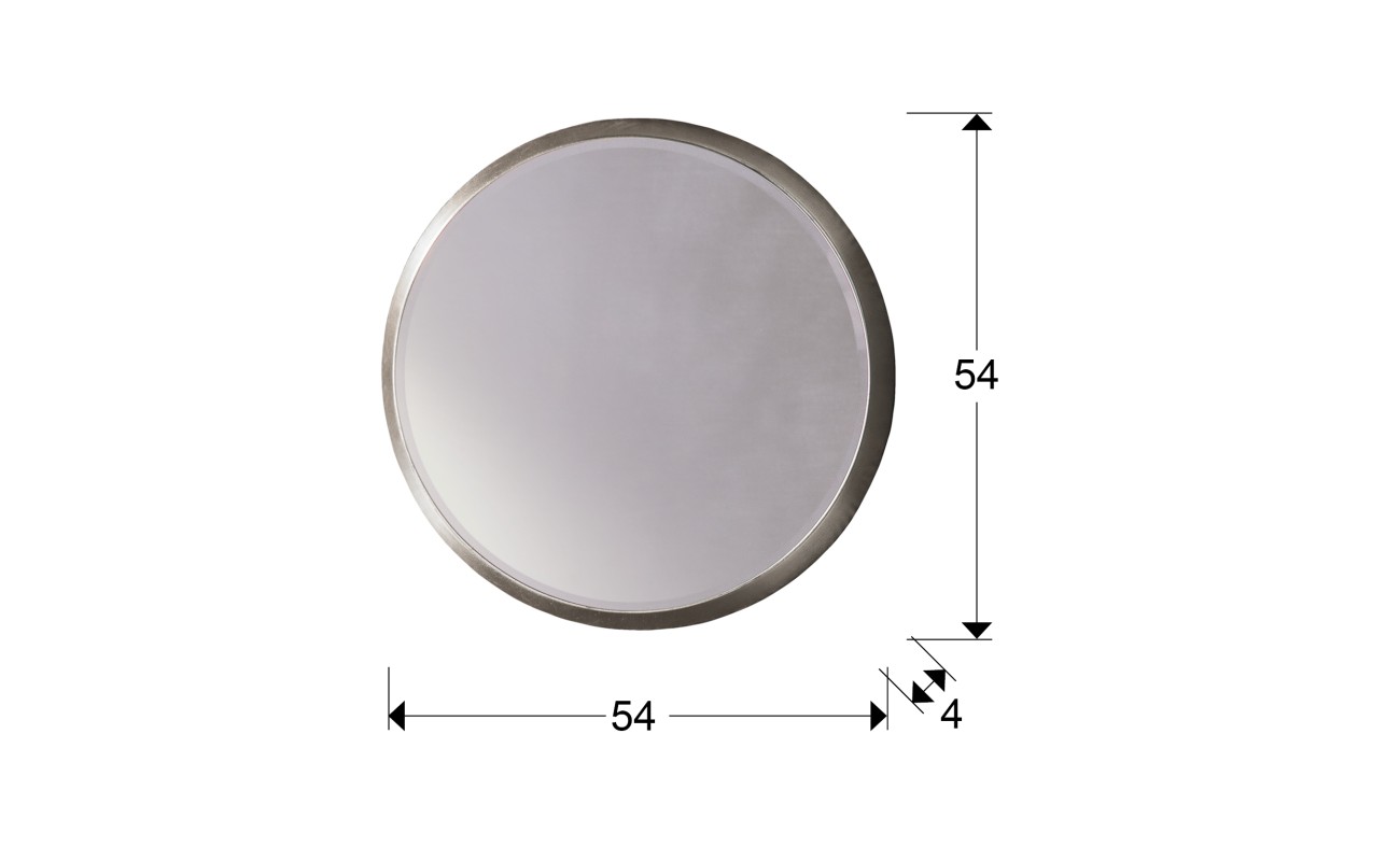 ARIES-ESPEJO REDONDO 54Ø PLATA
