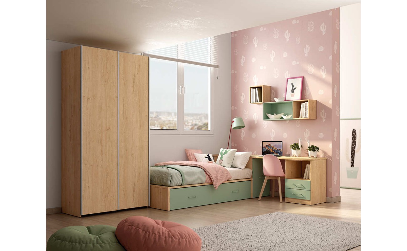 Dormitorio juvenil completo según foto Bambu y Menta