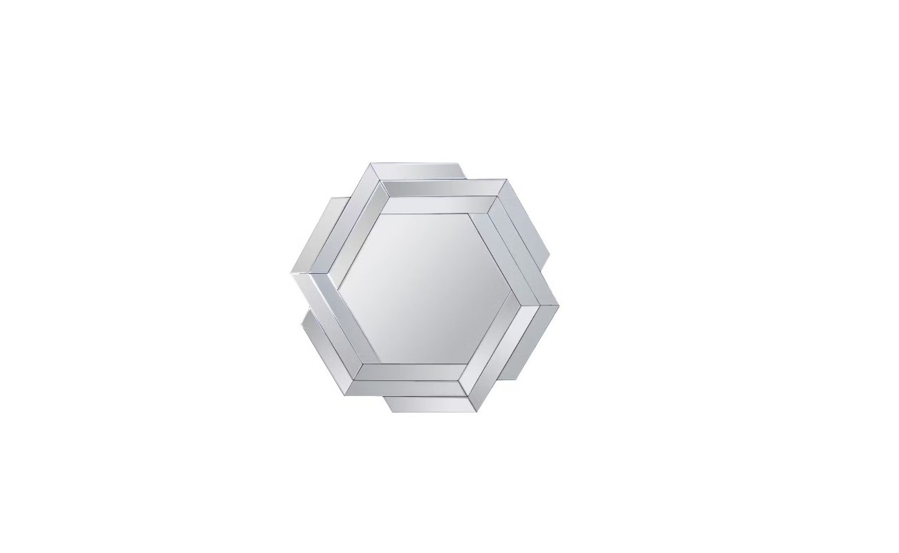 Espejo de pared Triple Marco Hexagonal