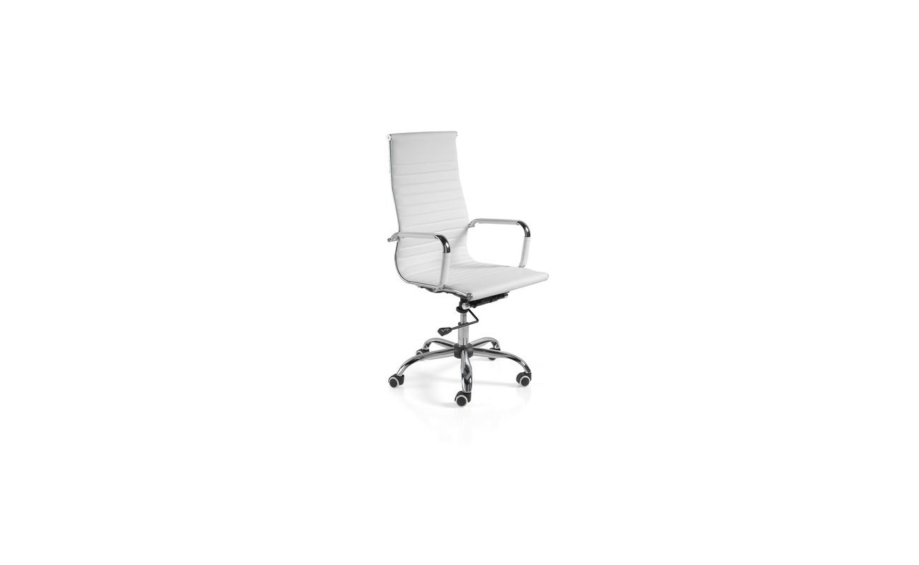 Silla de oficina con ruedas en Blanco Moderno