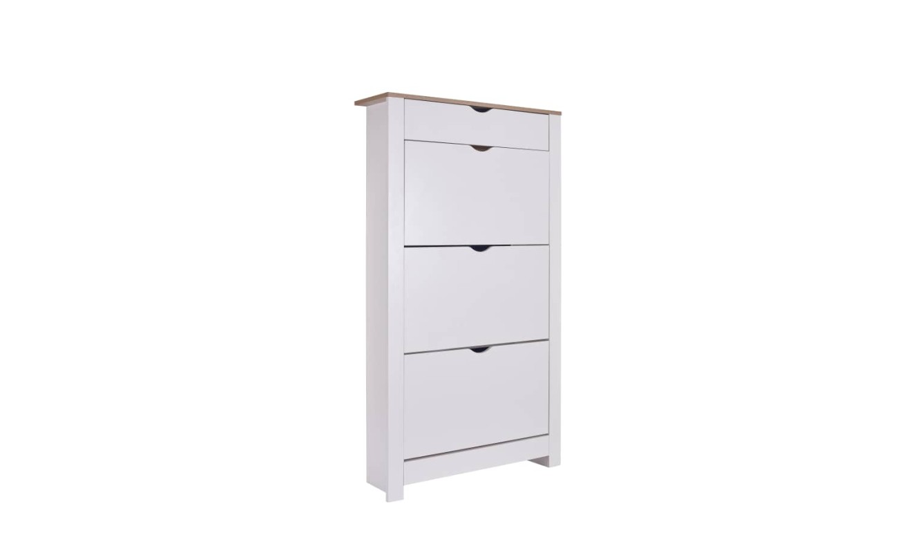 Zapatero Blanco Tapa Madera  3  zonas más cajón