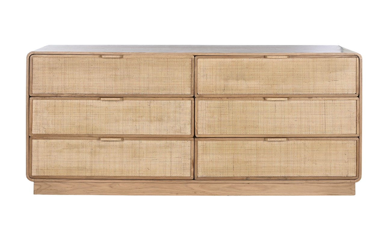 COMODA ROBLE RATAN 182X45X81 97,20 VENEER NATURAL