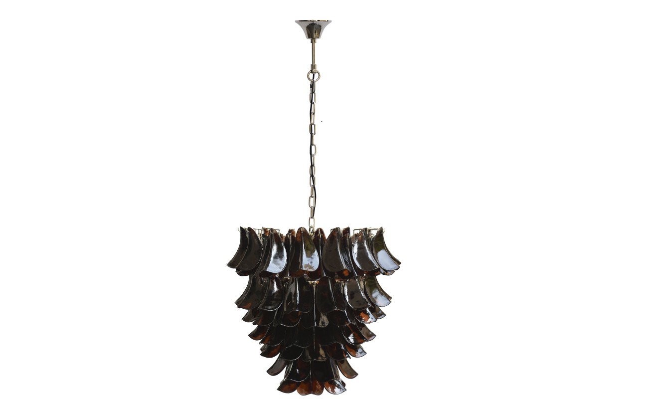 LAMPARA TECHO ACERO CRISTAL 80X80X80