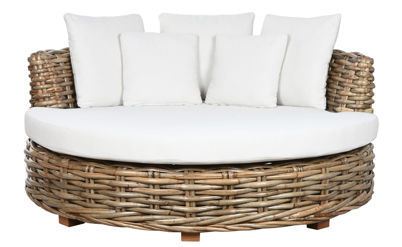 CAMA CHILL OUT RATAN 153X153X65 COLCHON Y 5COJIN