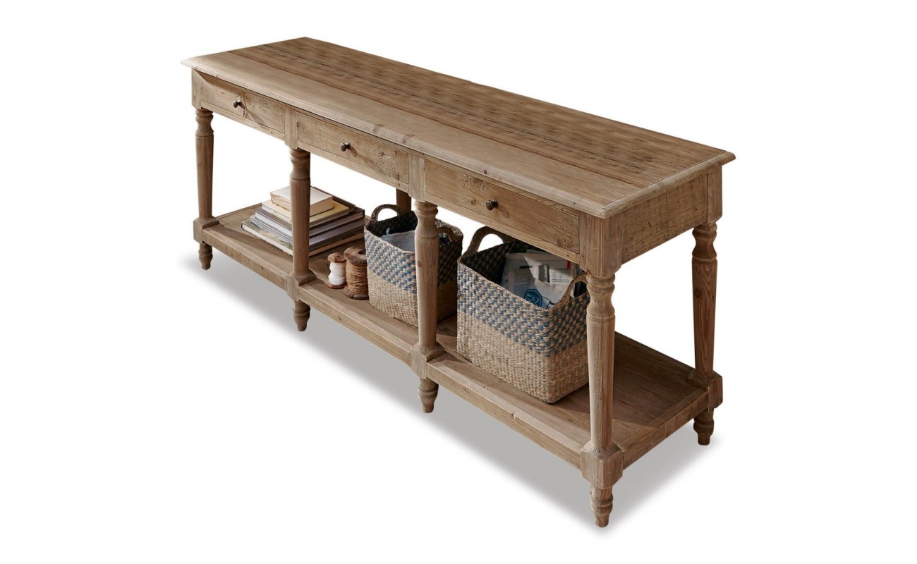CONSOLA ABETO MADERA RECICLADA 200X55X78