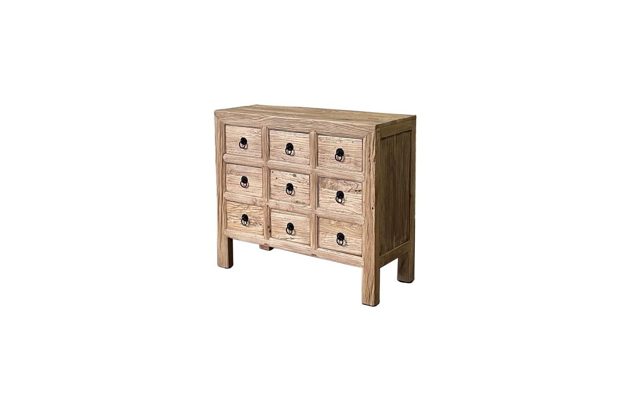 CAJONERA OLMO MACIZO 97X40X86 ENVEJECIDO NATURAL