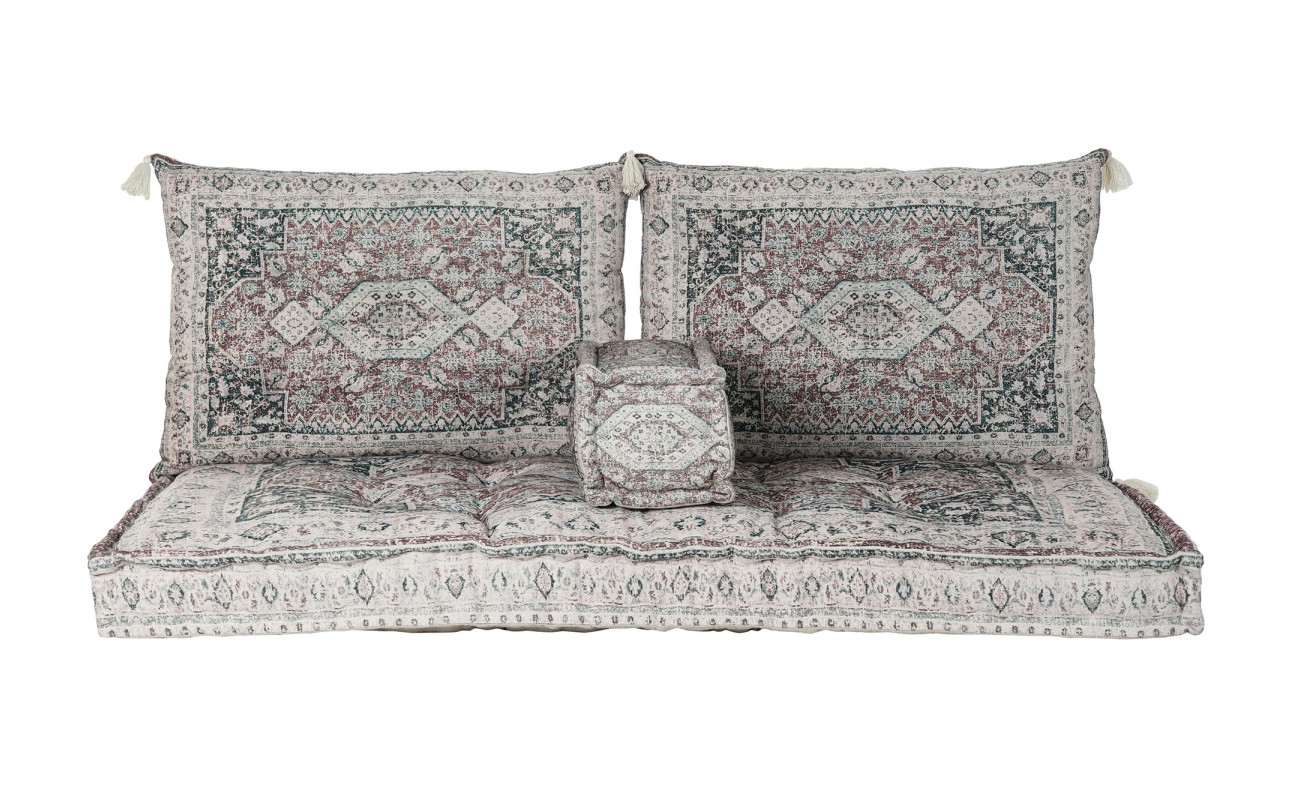 SILLON SET 4 ALGODON 155X76X65 DESGASTADO VERDE
