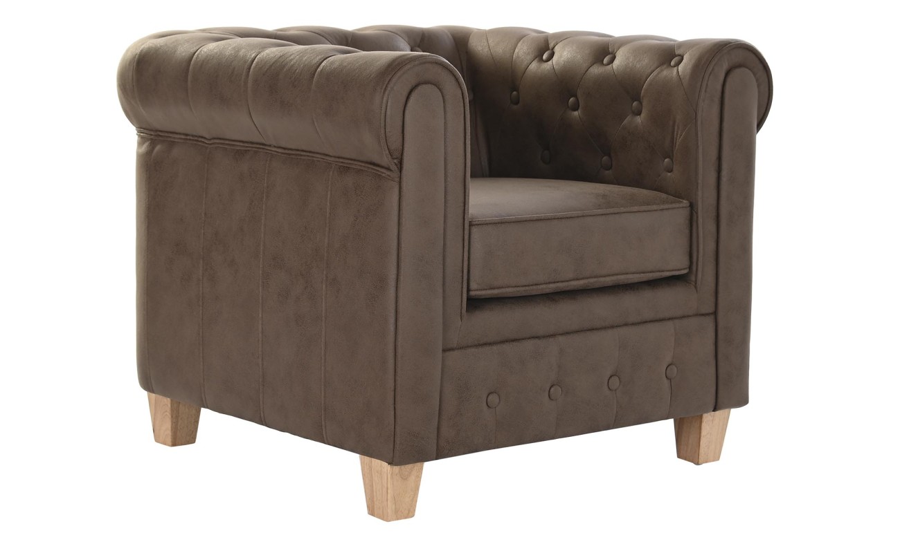 SILLON POLIESTER MADERA 80X80X70 MARRON
